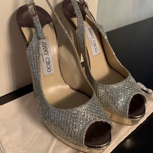 Jimmy Choo Vita pumps in Champagne glitter 39.5